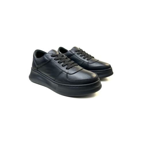 Дамски спортни обувки от естествена кожа черни 2603