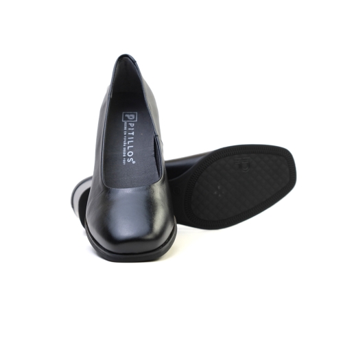 Дамски елегантни обувки от естествена кожа черни 102 Pitillos