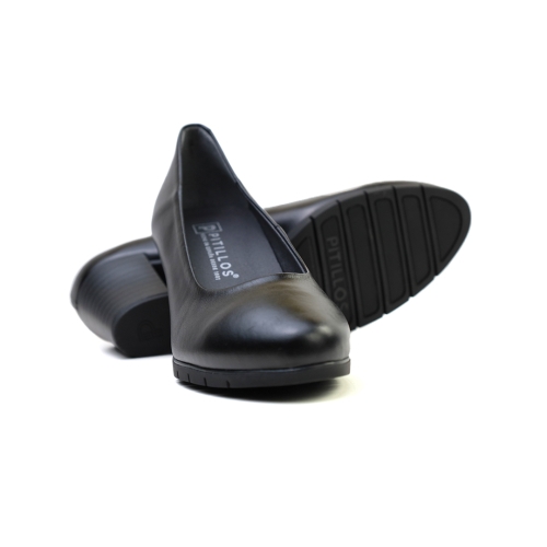 Дамски елегантни обувки от естествена кожа черни 100 Pitillos