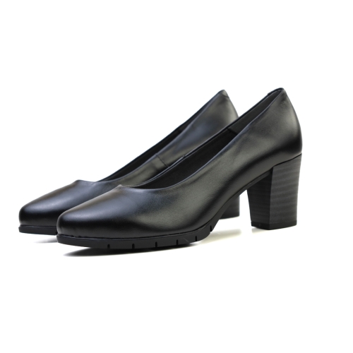 Дамски елегантни обувки от естествена кожа черни 100 Pitillos