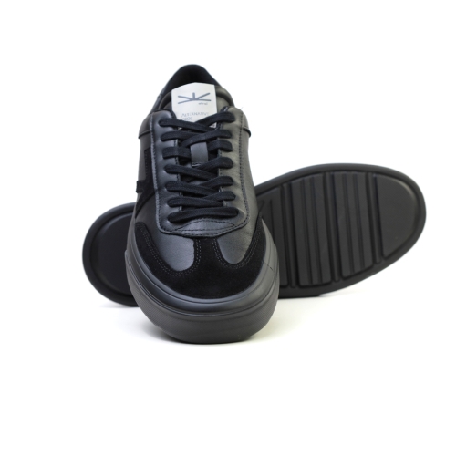 Мъжки спортни обувки от естествена кожа черни 5908 Atrai