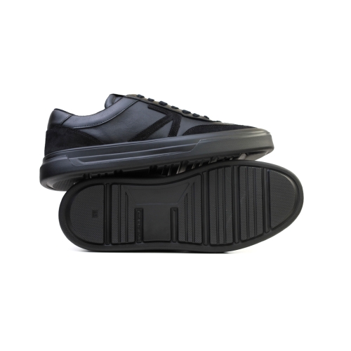 Мъжки спортни обувки от естествена кожа черни 5908 Atrai