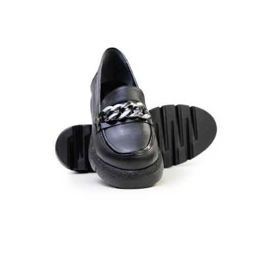 Дамски ежедневни обувки от естествена кожа черни 10-160-01-301