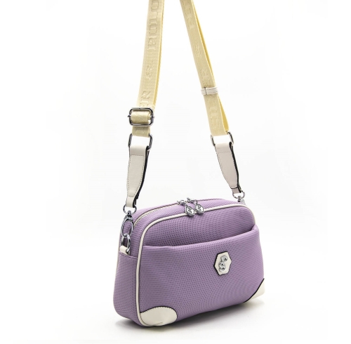 Дамска чанта през рамо лилава 1094 M86 Petek Silver&Polo