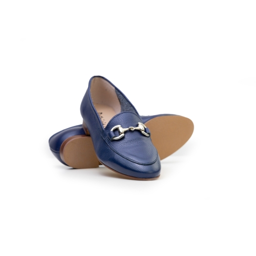 Дамски мокасини от естествена кожа тъмно сини 5536 H-1007 Patricia Miller