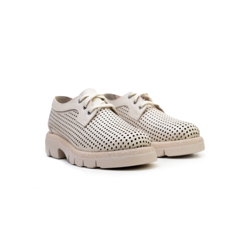 Дамски ежедневни обувки от естествена кожа бежови 10-186-08