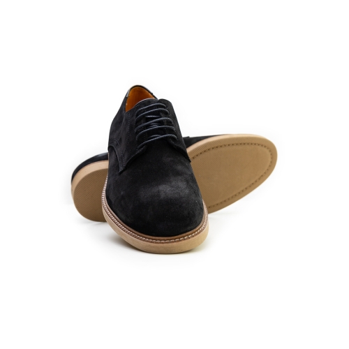 Мъжки ежедневни обувки от естествен велур черни 242022 Valente Marchesi