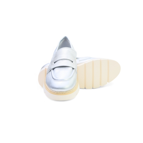 Дамски мокасини от естествена кожа сребро 152-352 Angelina Ricci