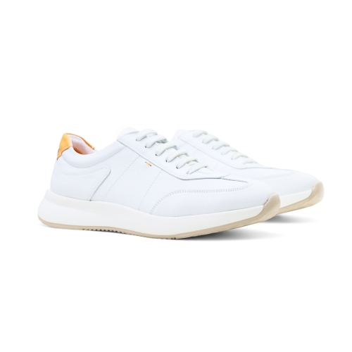 Мъжки спортни обувки от естествена кожа в бяло 24134 Valente Marchesi