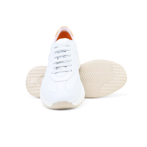 Мъжки спортни обувки от естествена кожа в бяло 24134 Valente Marchesi