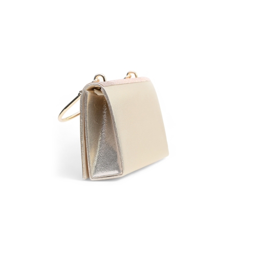 Дамска елегантна чанта шампанско N72009