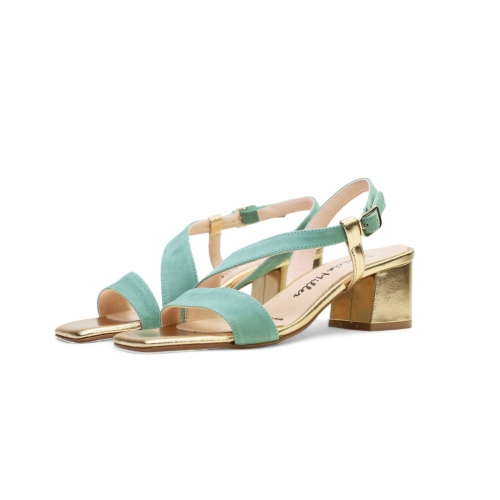 Дамски елегантни сандали от естествена кожа в злато 6292F H-2549 Patricia Miller