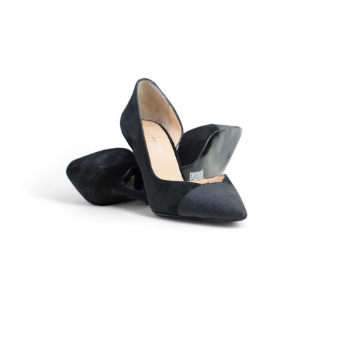 Дамски елегантни обувки от естествен велур черни 260-29 Angelina Ricci