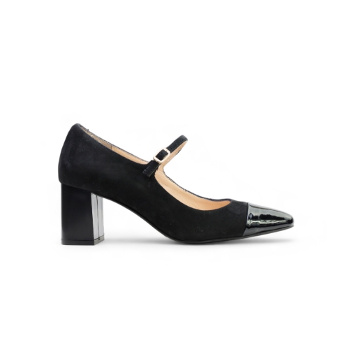 Дамски елегантни обувки от естествен велур черни 9148-08 Angelina Ricci