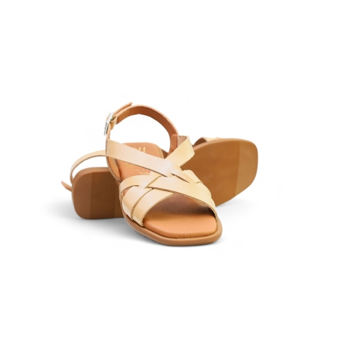 Дамски ежедневни сандали от естествена кожа камел 5330 Oh My Sandals