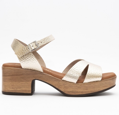 Дамски ежедневни сандали от естествена кожа в злато 5625 Oh My Sandals