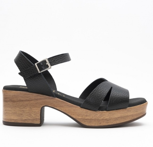 Дамски ежедневни сандали от естествена кожа черни 5381 Oh My Sandals