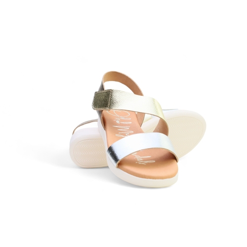 Дамски ежедневни сандали от естествена кожа злато 5403 Oh My Sandals