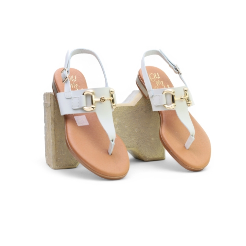 Дамски ежедневни сандали от естествена кожа бежови 5334 Oh My Sandals