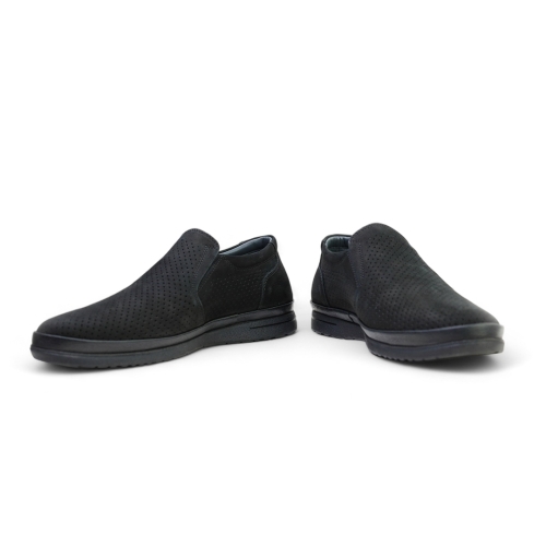 Мъжки ежедневни обувки от естествен набук черни 845-07