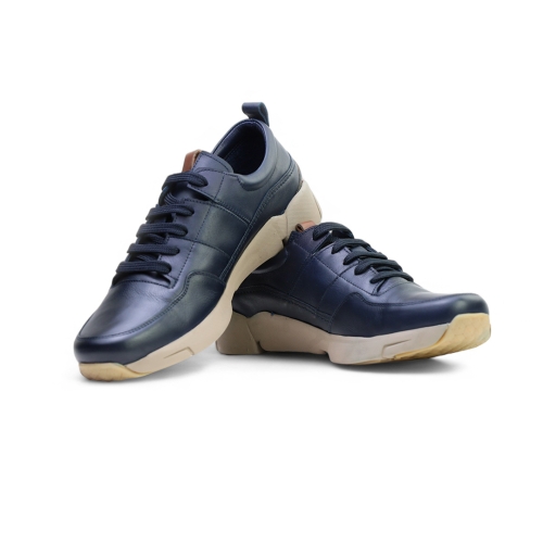 Мъжки ежедневни обувки от естествена кожа тъмно сини 4101 Valente Marchesi