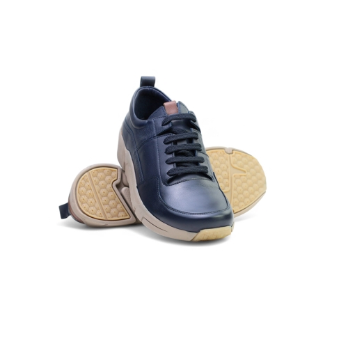 Мъжки ежедневни обувки от естествена кожа тъмно сини 4101 Valente Marchesi