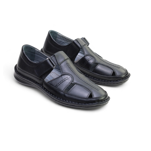 Мъжки ежедневни сандали от естествена кожа черни 119