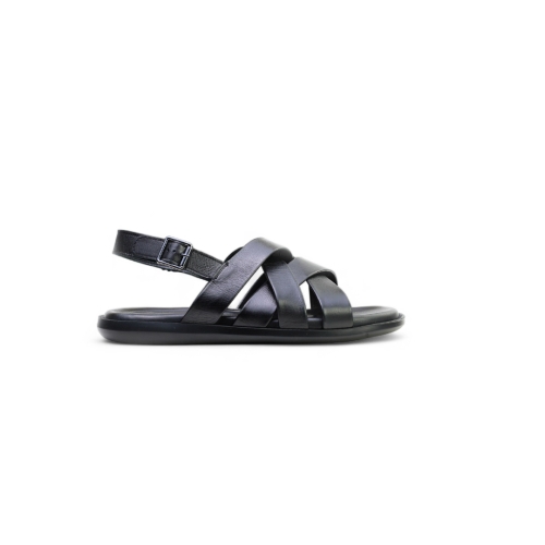 Мъжки ежедневни сандали от естествена кожа черни 555 Valente Marchesi