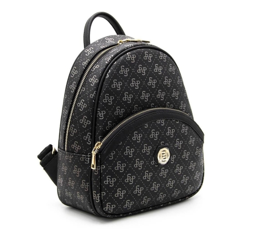 Дамска раница в черно и сребро 945 M178 SP Print Silver&Polo