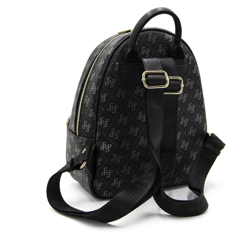 Дамска раница в черно и сребро 945 M178 SP Print Silver&Polo