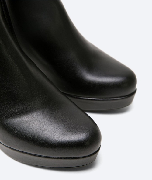 Дамски елегантни боти от естествена кожа черни 6180 Patricia Miller