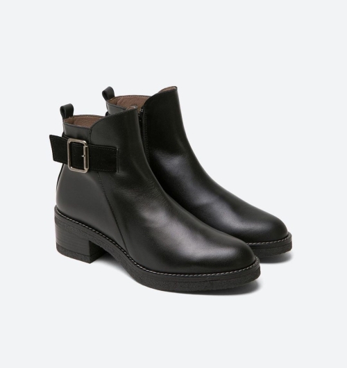 Дамски ежедневни боти от естествена кожа черни 5300 Patricia Miller