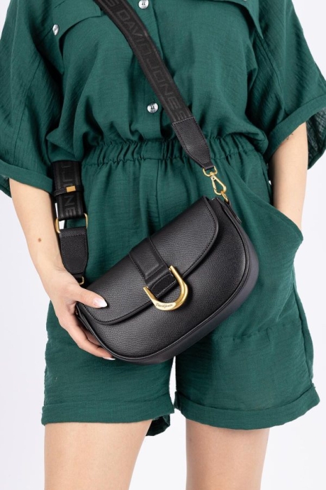 Дамска чанта през рамо черна CM6992F David Jones