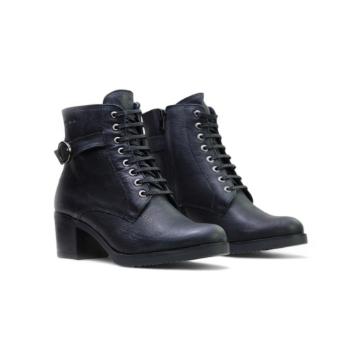 Дамски ежедневни боти от естествена кожа черни 40166 Baerchi