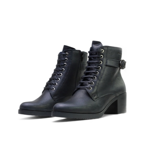 Дамски ежедневни боти от естествена кожа черни 40166 Baerchi