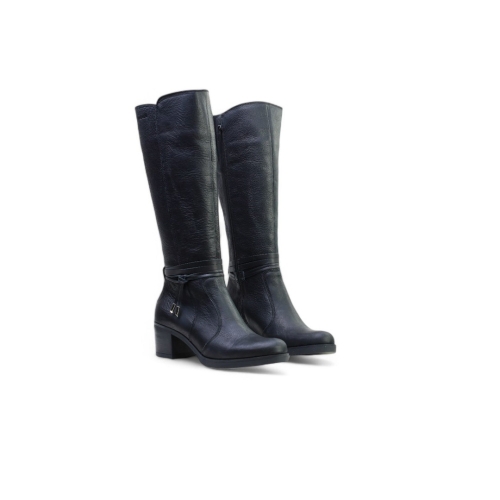 Дамски ежедневни ботуши от естествена кожа черни 40167 Baerchi