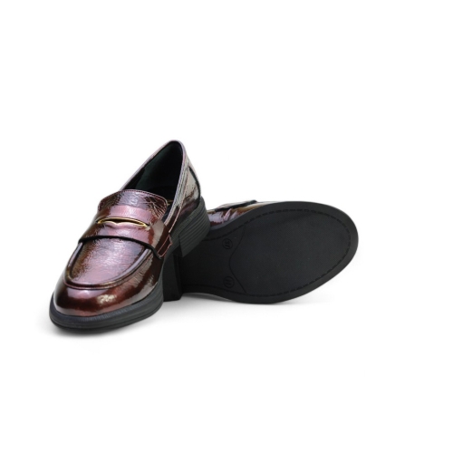 Дамски мокасини от естествен лак бордо 241183