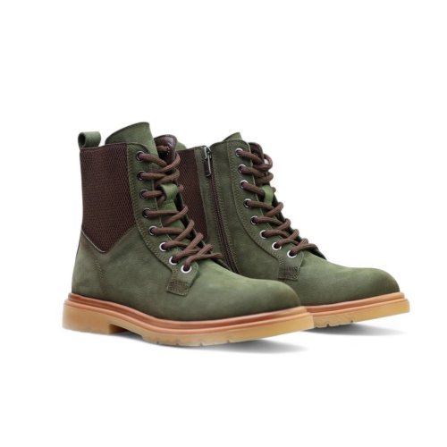 Дамски ежедневни боти от естествен набук зелени 241400