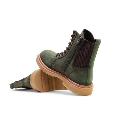 Дамски ежедневни боти от естествен набук зелени 241400