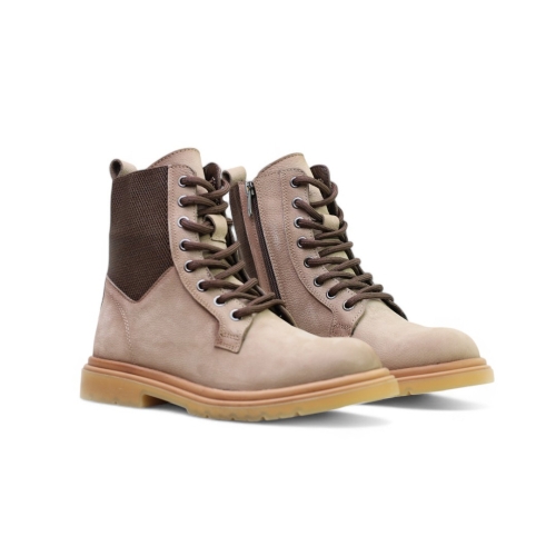 Дамски ежедневни боти от естествен набук тъмно бежови 241400