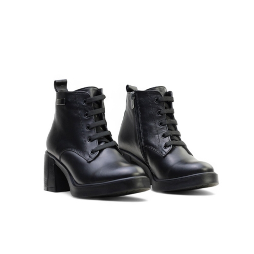 Дамски ежедневни боти от естествена кожа черни 566-35-132