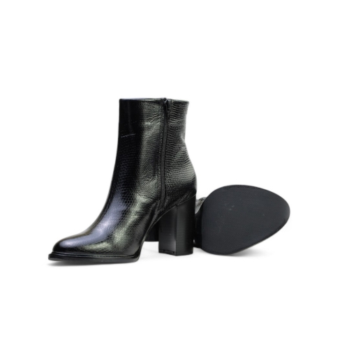 Дамски елегантни боти от естествена кожа черни 0280-05