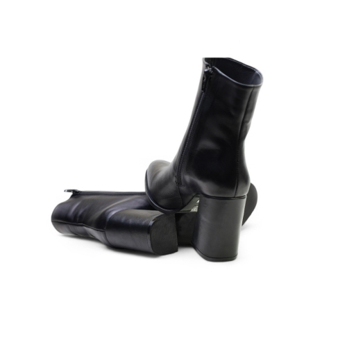 Дамски елегантни боти от естествена кожа черни 013204-01