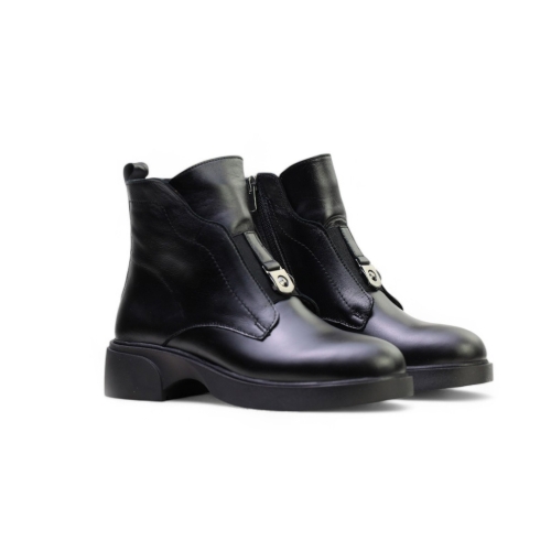 Дамски ежедневни боти от естествена кожа черни 2059-10-70