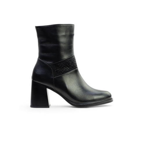 Дамски елегантни боти от естествена кожа черни 352-100-205