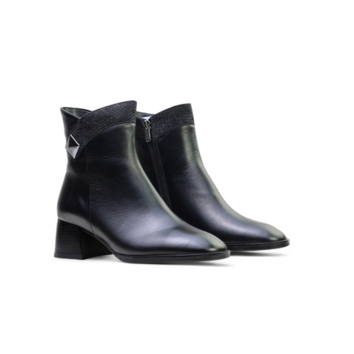 Дамски елегантни боти от естествена кожа черни 651-100-175-525