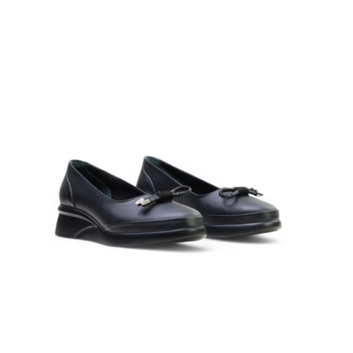 Дамски ежедневни обувки от естествена кожа черни 1208-51