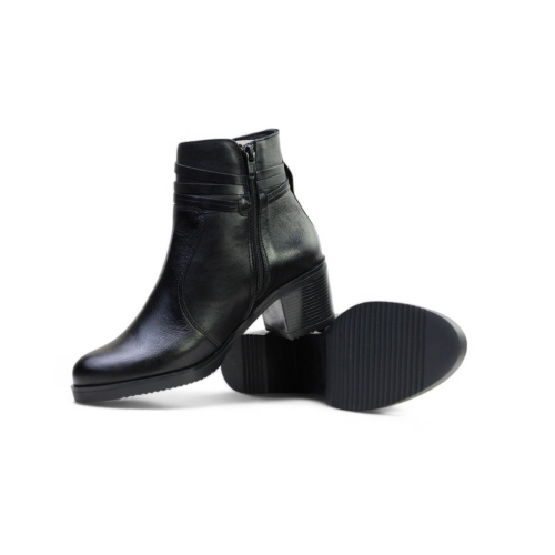 Дамски елегантни боти от естествена кожа черни 40164 Baerchi