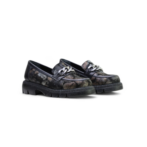 Дамски ежедневни обувки от естествена кожа черни 10-160-140-L