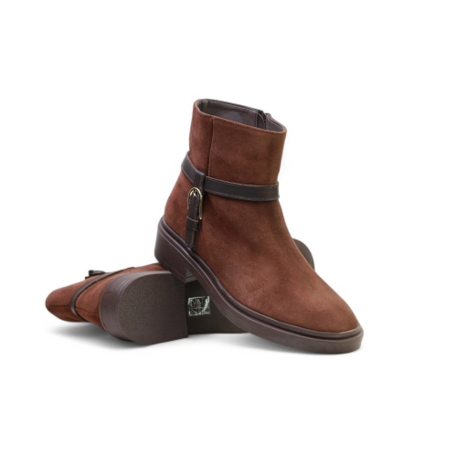 Дамски ежедневни боти от естествен набук кафяви ELLA-34